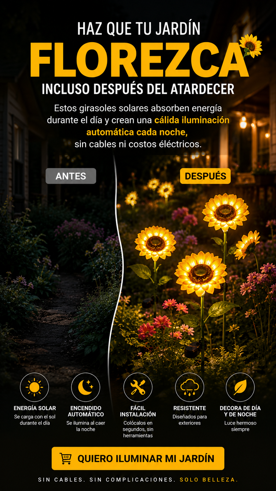 Convierte tu jardín en un espacio mágico cada noche sin gastar electricidad